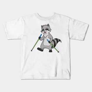 Nordic Walking Comic Waschbär Kids T-Shirt